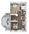 Arrowhead Landing Apartments floor plan A1 Port 1 bedroom 1 bath 3D Arrowhead Landing Apartments floor plan A1 Port 1 bedroom 1 bath 3D